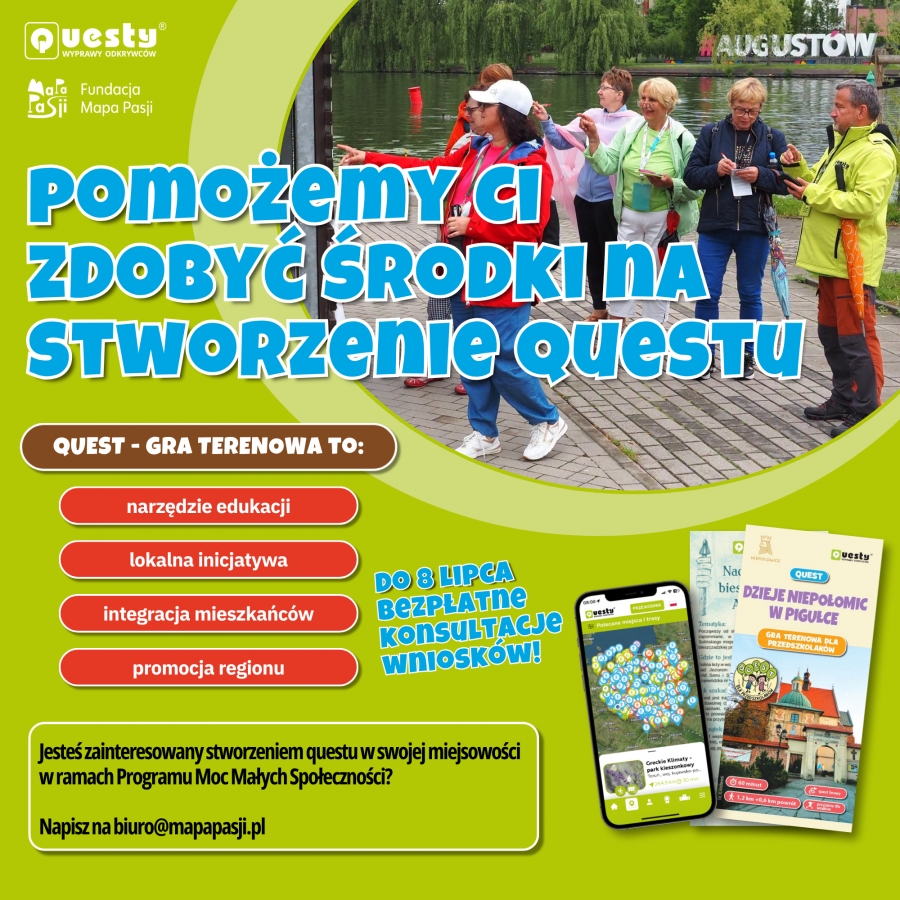 Pomożemy Ci zdobyć środki na stworzenie questu!