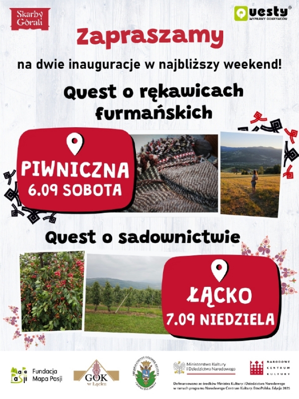 Inauguracja questów w Piwnicznej i w Łącku w najbliższy weekend