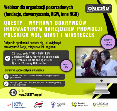 Questy z lokalnymi organizacjami - rekrutacja na webinar